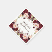 Rustieke Boho Floral Shabby Chic Rozen Papier Serv Servet (Hoek)