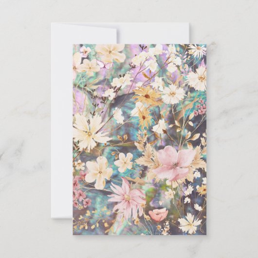 Rustieke Boho Floral Wedding Flat Dank u kaart (Achterkant)