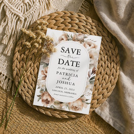 Rustieke Boho Floral Wedding Save The Date Kaart