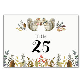 Rustieke Boho Forest Eekhoorns Waterverf Bruiloft Kaart