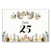 Rustieke Boho Forest Eekhoorns Waterverf Bruiloft Kaart (Achterkant)