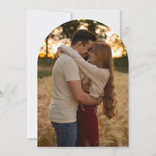 Rustieke Boho Forest Engagement Party Fotoboog Kaart (Achterkant)