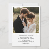 Rustieke Boho Foto Black Whimsy Kalligrafie Weddin Kaart (Achterkant)