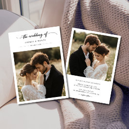 Rustieke Boho Foto Black Whimsy Kalligrafie Weddin Kaart