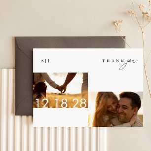 Rustieke Boho foto bruiloft dank je kaart