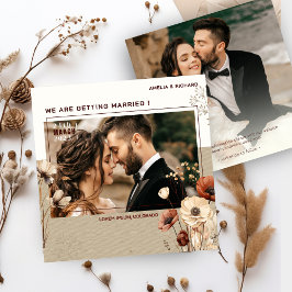 Rustieke Boho foto bruiloft Save the date Uitnodig