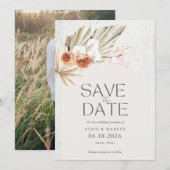 Rustieke Boho Foto Trouw Save The Date (Voorkant / Achterkant)