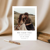 Rustieke Boho Foto Typografie We Zeiden Ja Trouwen Aankondiging