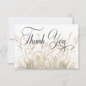 Rustieke Boho gedroogd Tan Grass bruiloft Bedankkaart (Voorkant)