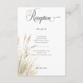 Rustieke Boho gedroogd Tan Grass bruiloft receptie Informatiekaartje (Voorkant)