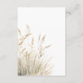 Rustieke Boho gedroogd Tan Grass bruiloft receptie Informatiekaartje (Achterkant)