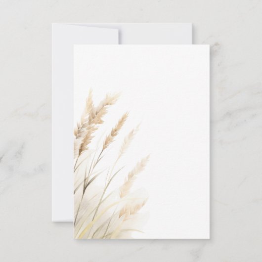Rustieke Boho gedroogd Tan Grass bruiloft Save The Date (Achterkant)