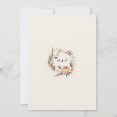 Rustieke Boho Gedroogde Bloemen & Pampas Grass Wed Kaart (Achterkant)