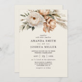 Rustieke Boho Gedroogde Bloemen & Pampas Grass Wed Kaart (Voorkant / Achterkant)