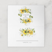 Rustieke Boho Gele Zonnebloem Bloemen Huwelijk Plaatskaartje (Buitenkant ongevouwen)