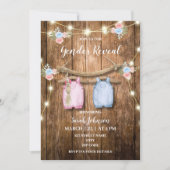 Rustieke boho gender reveal party kaart (Voorkant)