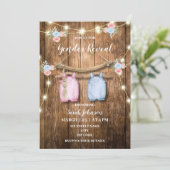 Rustieke boho gender reveal party kaart (Staand voorkant)