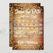 Rustieke Boho Gold Love Heart Kalender Save the Da Save The Date (Voorkant / Achterkant)