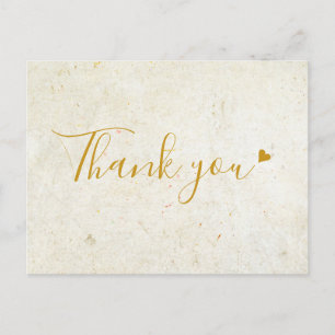 Rustieke Boho Gouden Hart Script Bedankt Briefkaart