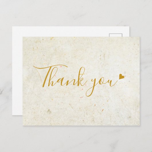 Rustieke Boho Gouden Hart Script Bedankt Briefkaart (Voorkant / Achterkant)