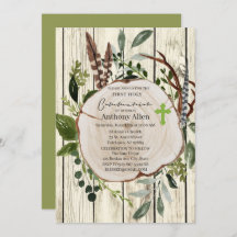 Rustieke Boho Greenery Eerste Heilige Communie