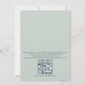 Rustieke Boho Griljige Blush QR Code Huwelijk Kaart (Achterkant)
