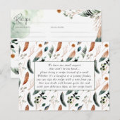 Rustieke Boho Groene Bruidsdouche Recept Briefkaart (Voorkant / Achterkant)