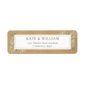 Rustieke Boho Groenery Waterverf Blad Adres Etiket (Voorkant)
