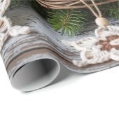 Rustieke Boho Haaksneeuwvlok Kerstmis Cadeaupapier (Rol Hoek)