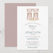 Rustieke Boho Happy Couple Organza Stoelen Bruilof Kaart (Voorkant / Achterkant)