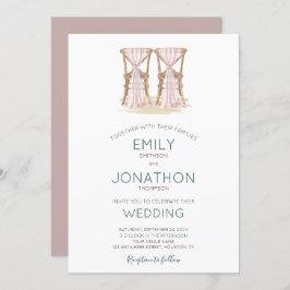 Rustieke Boho Happy Couple Organza Stoelen Bruilof Kaart