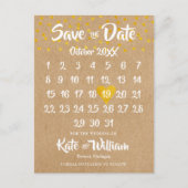 Rustieke Boho Hart Kalender Foto Save the Date Aankondigingskaart (Voorkant)