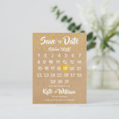 Rustieke Boho Hart Kalender Foto Save the Date Aankondigingskaart (Staand voorkant)