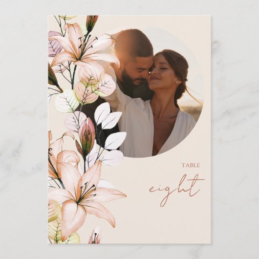 Rustieke Boho Herfst Bloem Foto Tafelnummer (Voorkant)