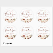 Rustieke Boho Herfst Bloemen bruiloft Bedankt guns Ronde Sticker (Vel)