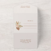 Rustieke Boho Herfst Bloemen Herfstbruiloft All In One Uitnodiging (Buitenkant)