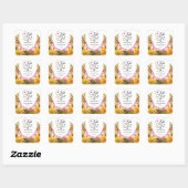 Rustieke Boho herfst bloemenbruiloft herfst in lie Vierkante Sticker (Vel)