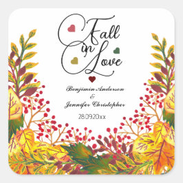 Rustieke Boho herfst bloemenbruiloft herfst in lie Vierkante Sticker
