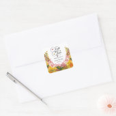Rustieke Boho herfst bloemenbruiloft herfst in lie Vierkante Sticker (Envelop)