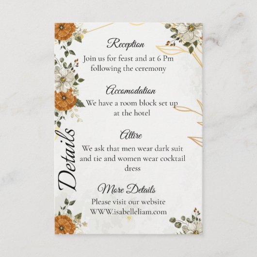  rustieke Boho Herfst Details Kaart (Voorkant)