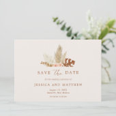 Rustieke Boho Herfst Flowers Outdoor Bruiloft Save The Date (Staand voorkant)