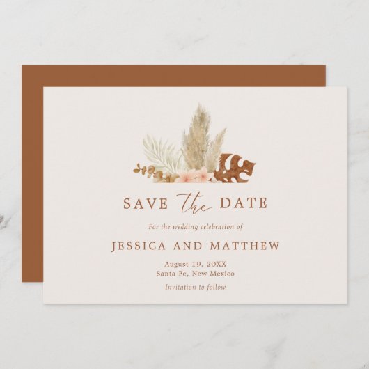 Rustieke Boho Herfst Flowers Outdoor Bruiloft Save The Date (Voorkant / Achterkant)