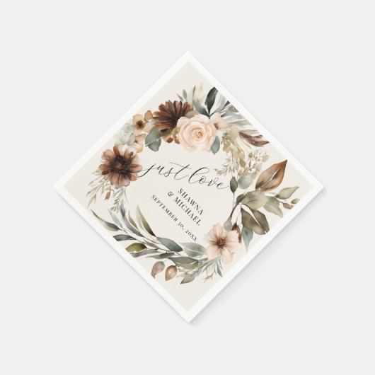 Rustieke Boho Herfst herfst bloemblaadje bruiloft Servet (Hoek)