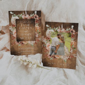 Rustieke Boho Herfst Herfst Bloemen Huwelijksuitno Kaart