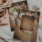 Rustieke Boho Herfst Herfst Bloemen Huwelijksuitno Kaart