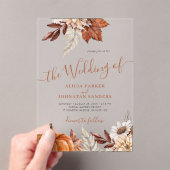 Rustieke Boho Herfst herfst Botanische bruiloft Acryl Uitnodigingen (Insitu (Draagbaar))