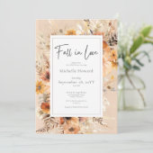 Rustieke Boho Herfst In Love Rust Floral Vrijgezel Kaart (Staand voorkant)