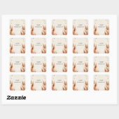 Rustieke Boho Herfst Ombre Bruine Bruiloft Bruisfe Vierkante Sticker (Vel)