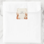 Rustieke Boho Herfst Ombre Bruine Bruiloft Bruisfe Vierkante Sticker (Tas)