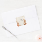 Rustieke Boho Herfst Ombre Bruine Bruiloft Bruisfe Vierkante Sticker (Envelop)